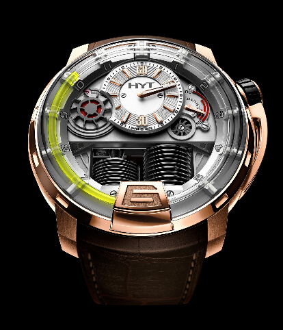 HYT H1 Hydro Mechanics Pink Gold watch 148-PG-12-GF-CR